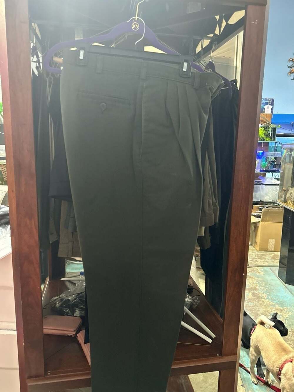 Savane Deep Dye No Fade Men's Pleated Dress Pants